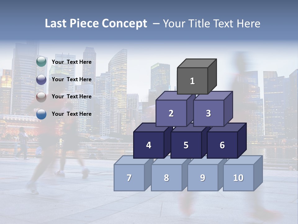 A Group Of People Running In A City PowerPoint Template