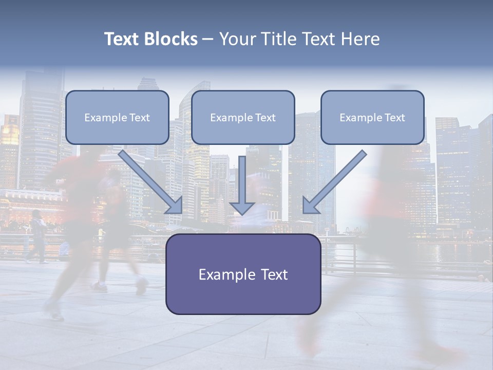 A Group Of People Running In A City PowerPoint Template