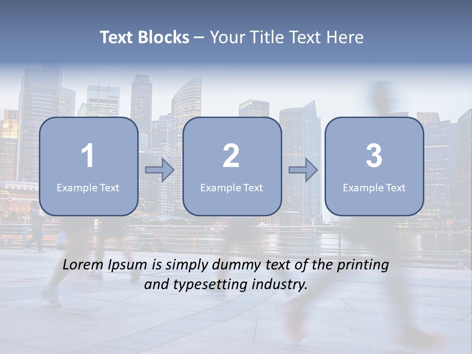 A Group Of People Running In A City PowerPoint Template