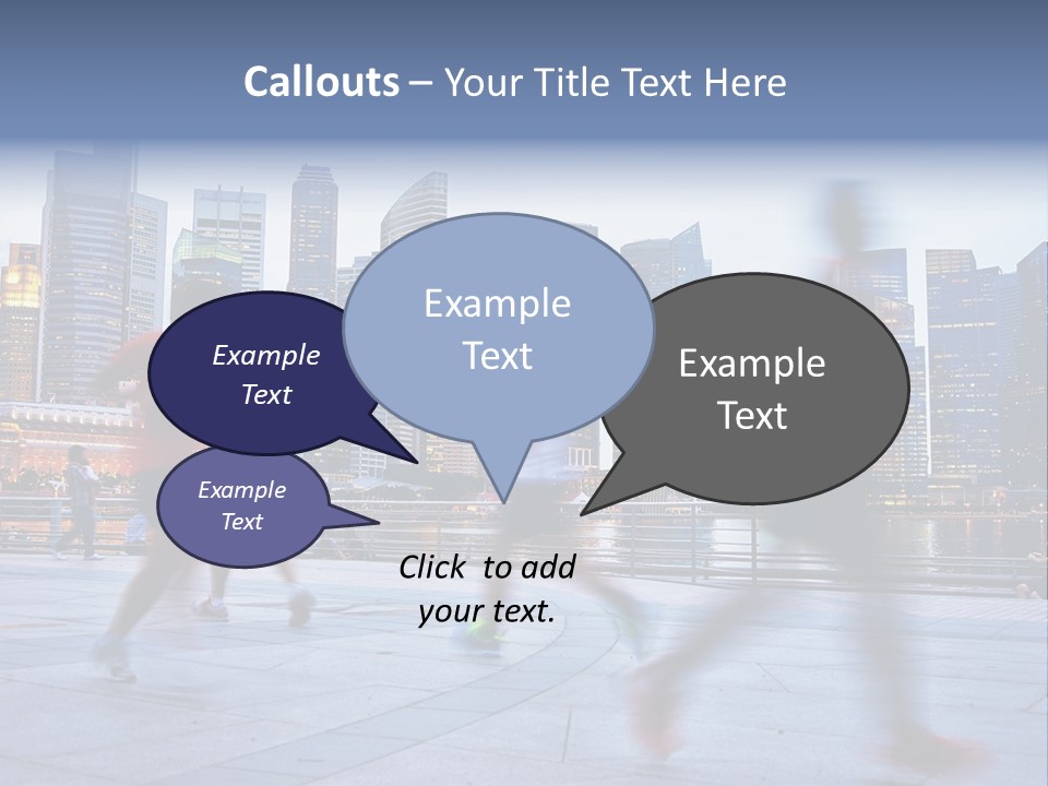 A Group Of People Running In A City PowerPoint Template