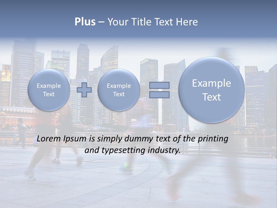 A Group Of People Running In A City PowerPoint Template
