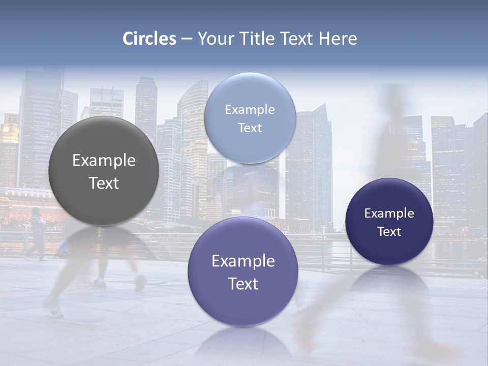 A Group Of People Running In A City PowerPoint Template