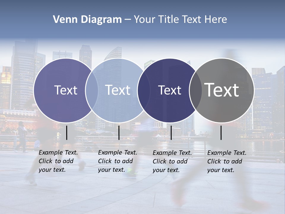 A Group Of People Running In A City PowerPoint Template