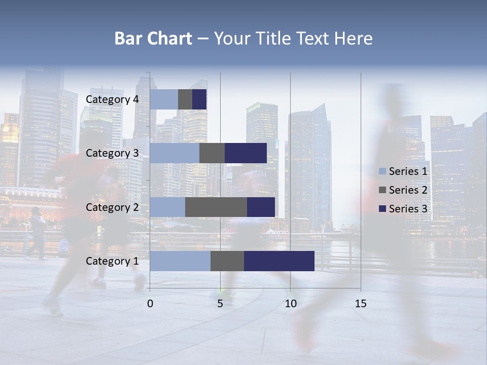 A Group Of People Running In A City PowerPoint Template