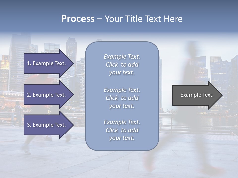 A Group Of People Running In A City PowerPoint Template