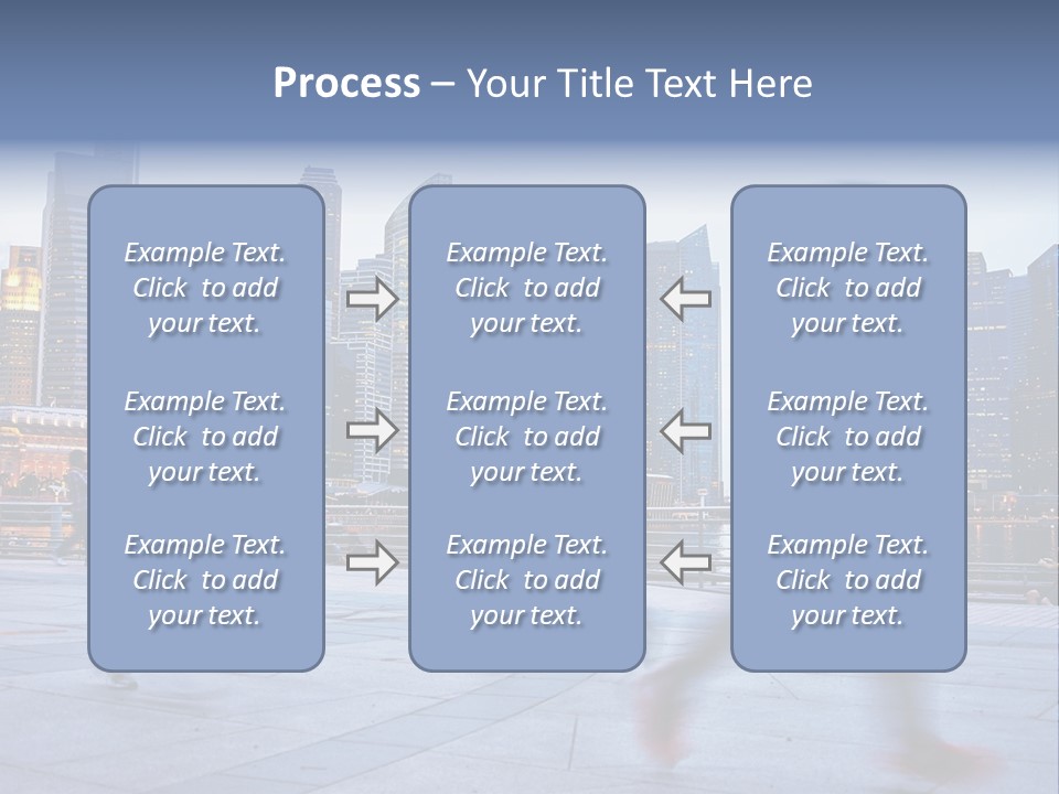 A Group Of People Running In A City PowerPoint Template