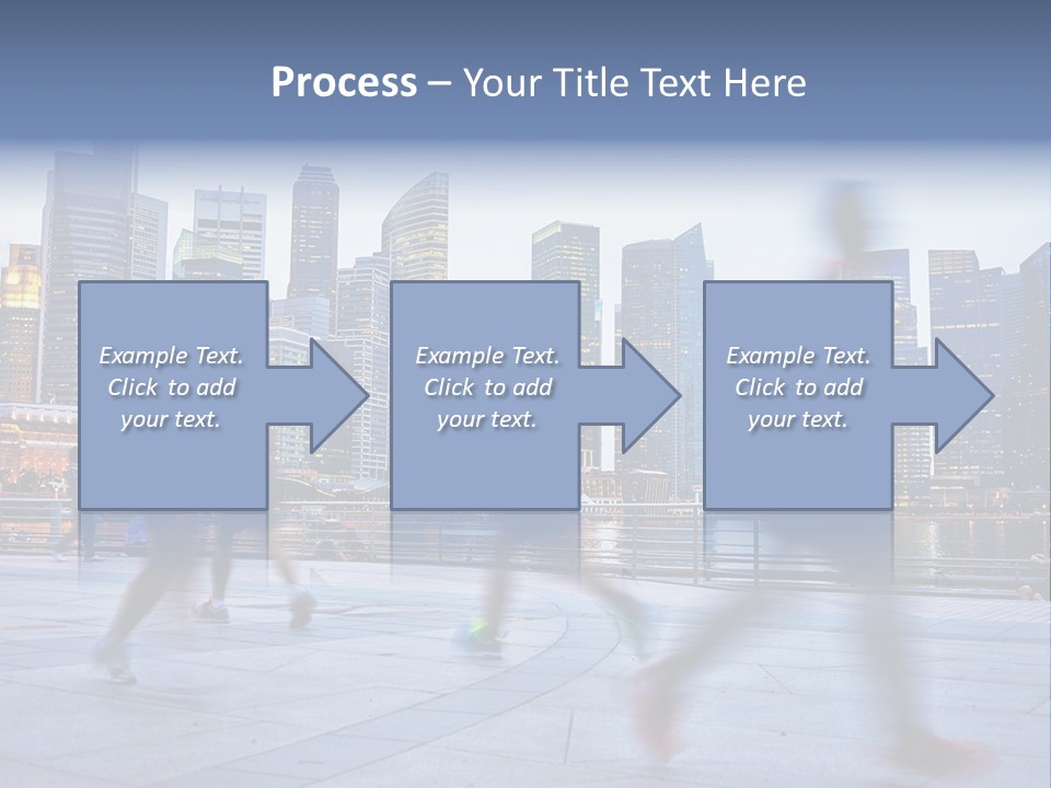A Group Of People Running In A City PowerPoint Template