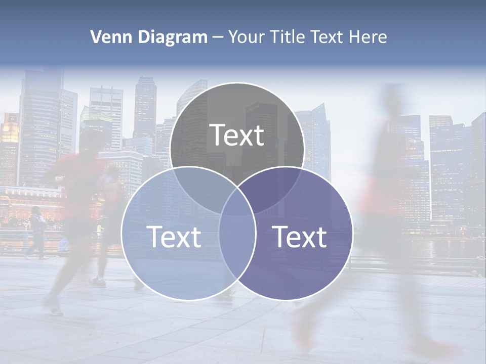 A Group Of People Running In A City PowerPoint Template