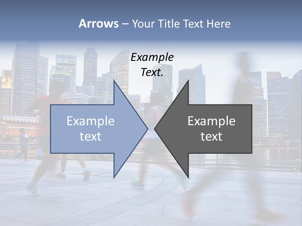 A Group Of People Running In A City PowerPoint Template