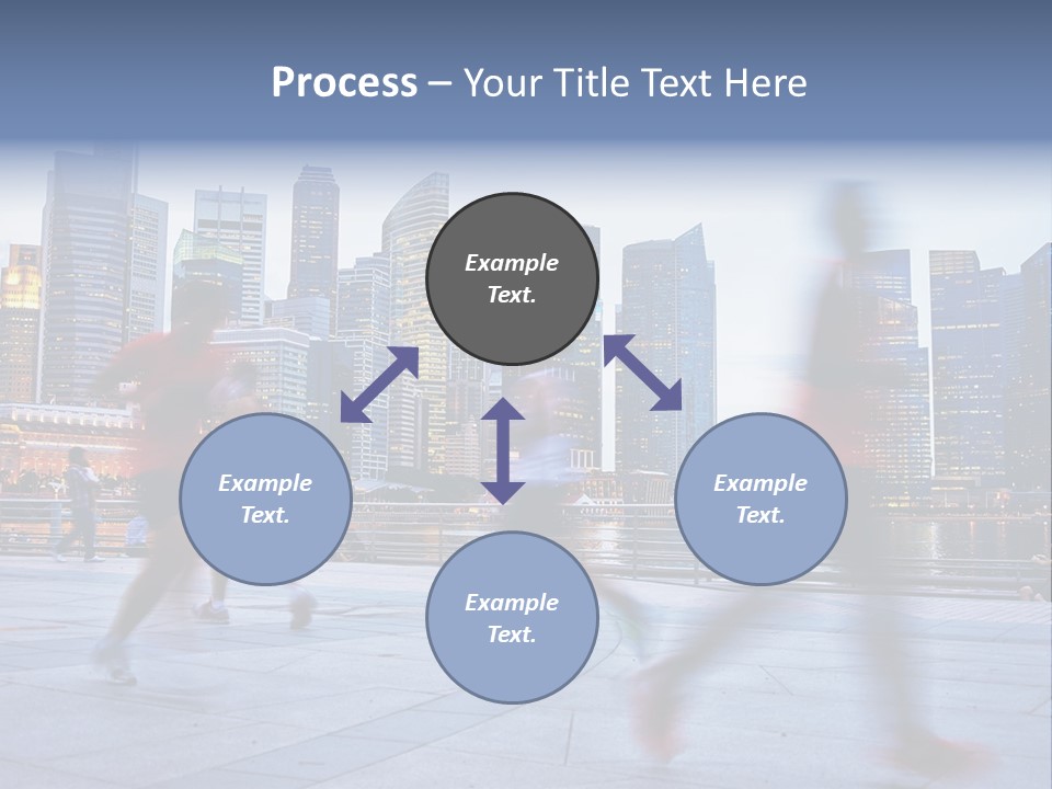 A Group Of People Running In A City PowerPoint Template