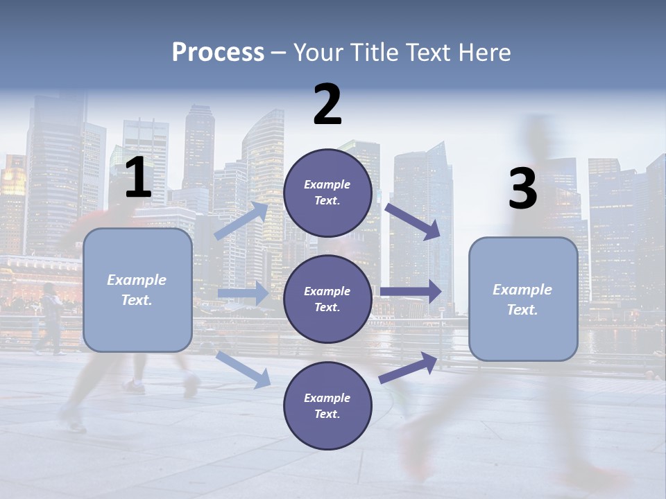 A Group Of People Running In A City PowerPoint Template