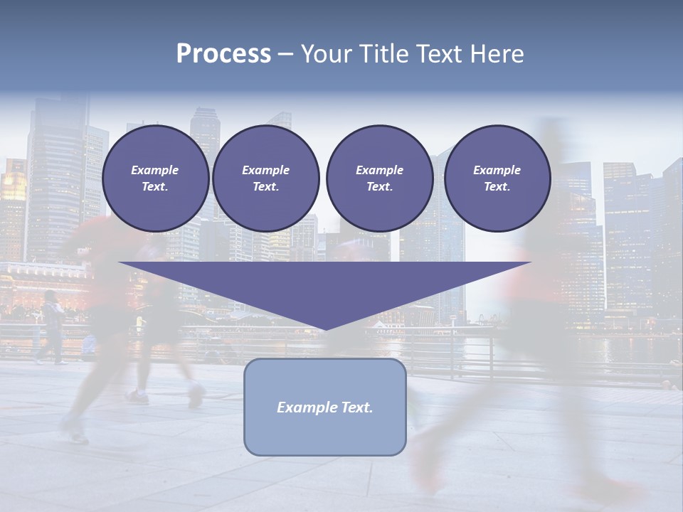 A Group Of People Running In A City PowerPoint Template