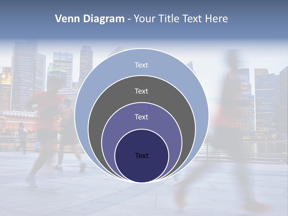 A Group Of People Running In A City PowerPoint Template