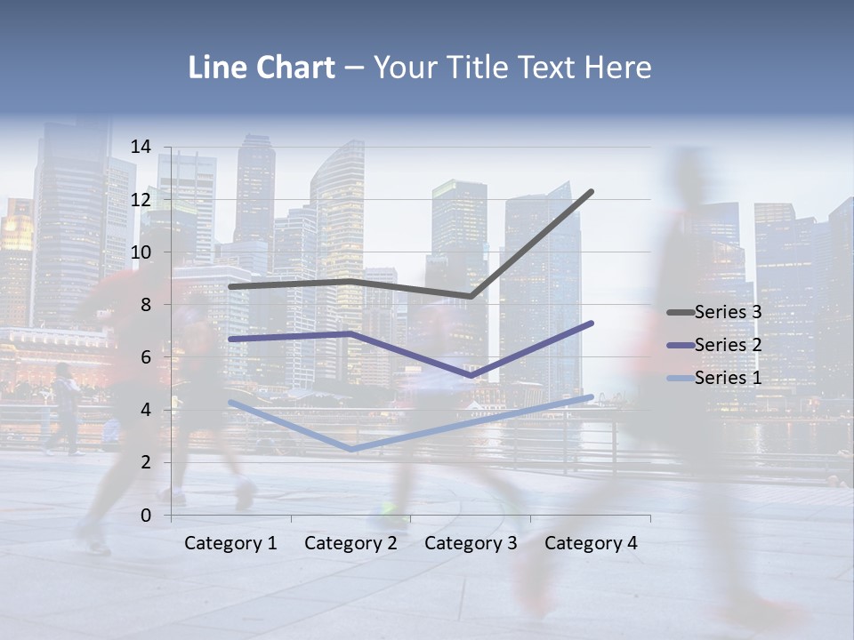 A Group Of People Running In A City PowerPoint Template