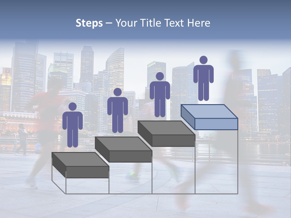 A Group Of People Running In A City PowerPoint Template