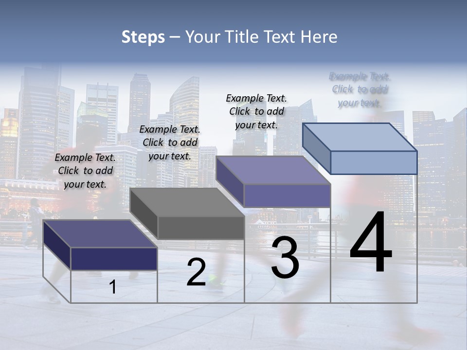 A Group Of People Running In A City PowerPoint Template