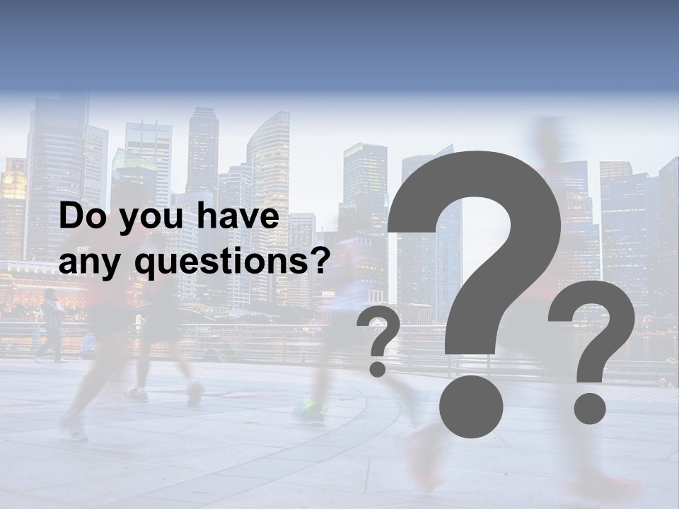 A Group Of People Running In A City PowerPoint Template