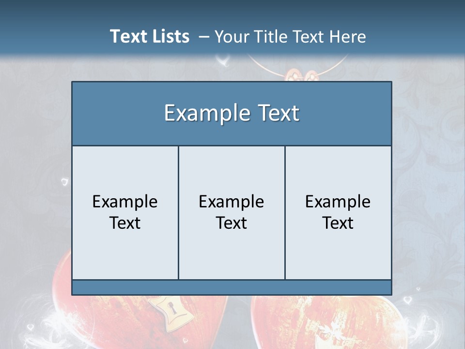 Two Hearts With A Key On A Blue Background PowerPoint Template