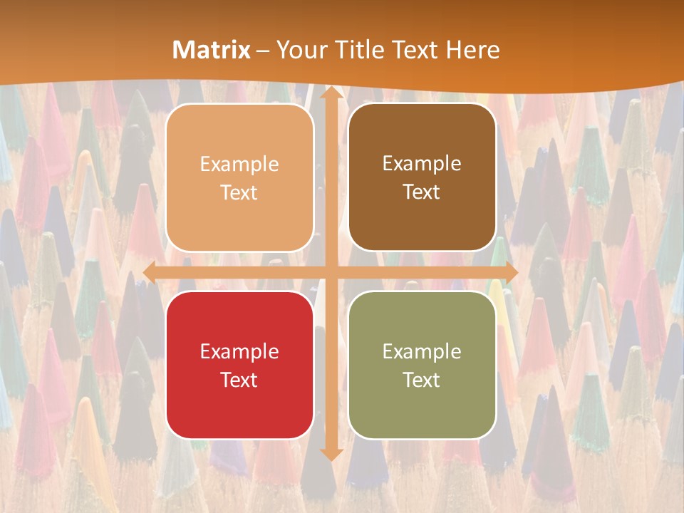 A Group Of Colored Pencils With A Brown Background PowerPoint Template