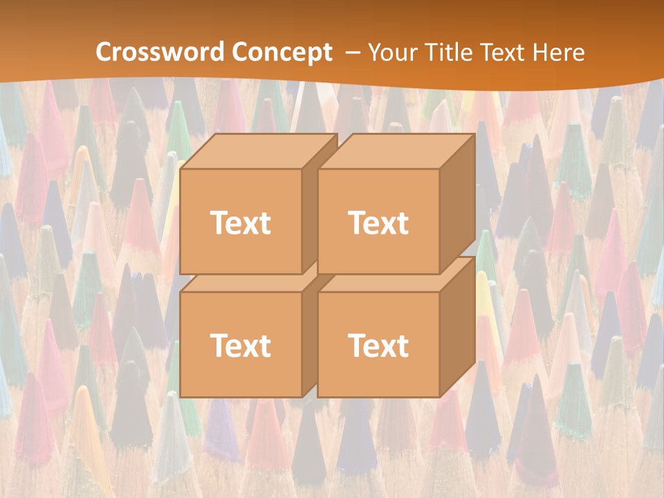 A Group Of Colored Pencils With A Brown Background PowerPoint Template