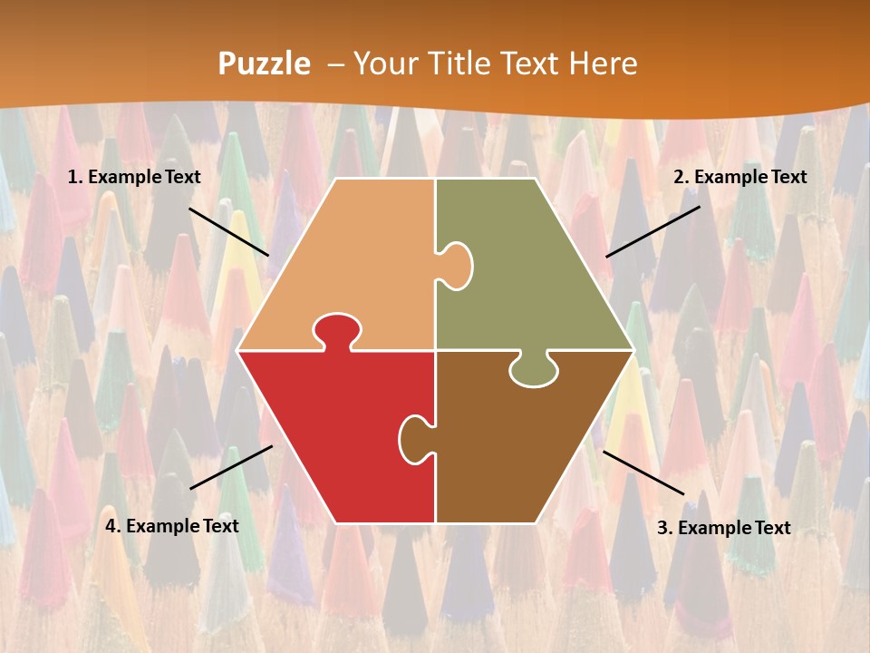 A Group Of Colored Pencils With A Brown Background PowerPoint Template