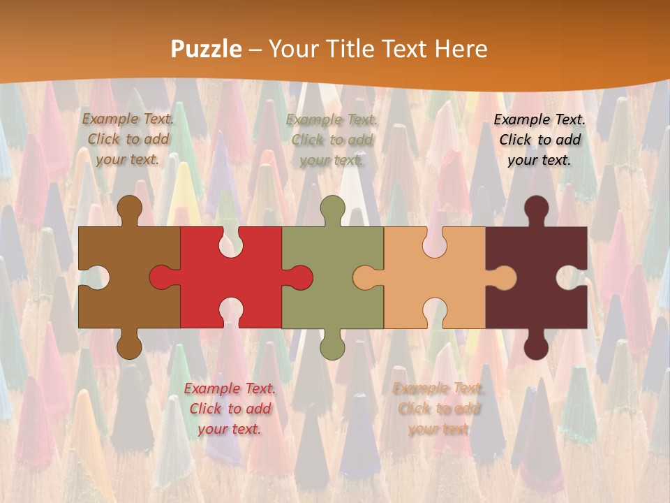 A Group Of Colored Pencils With A Brown Background PowerPoint Template