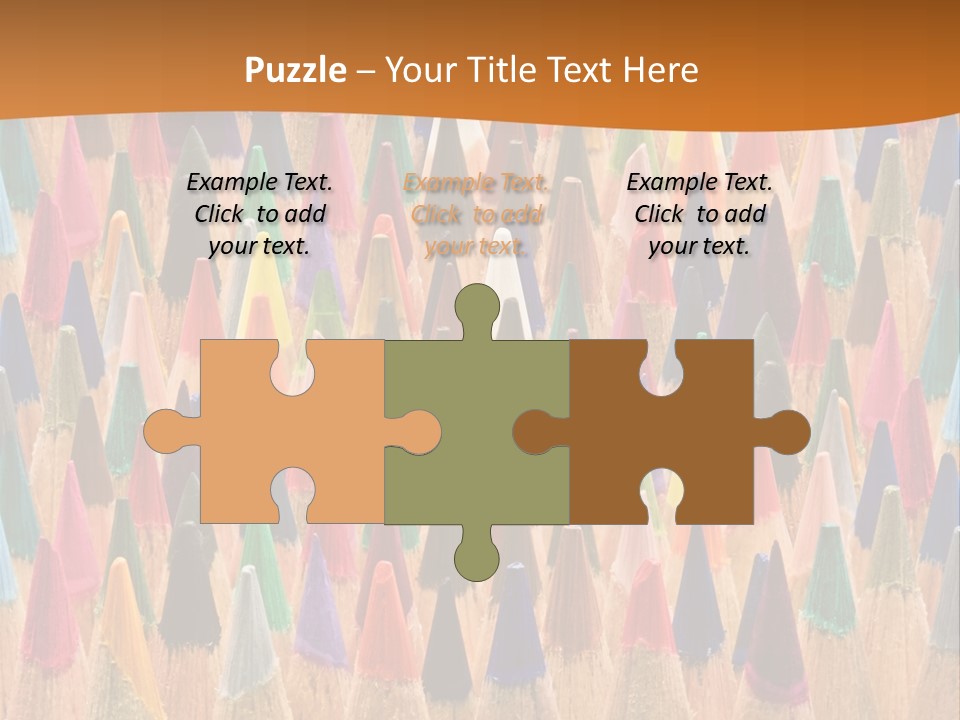 A Group Of Colored Pencils With A Brown Background PowerPoint Template