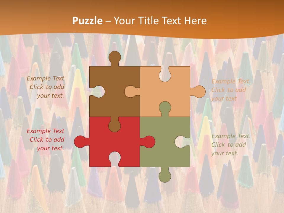 A Group Of Colored Pencils With A Brown Background PowerPoint Template