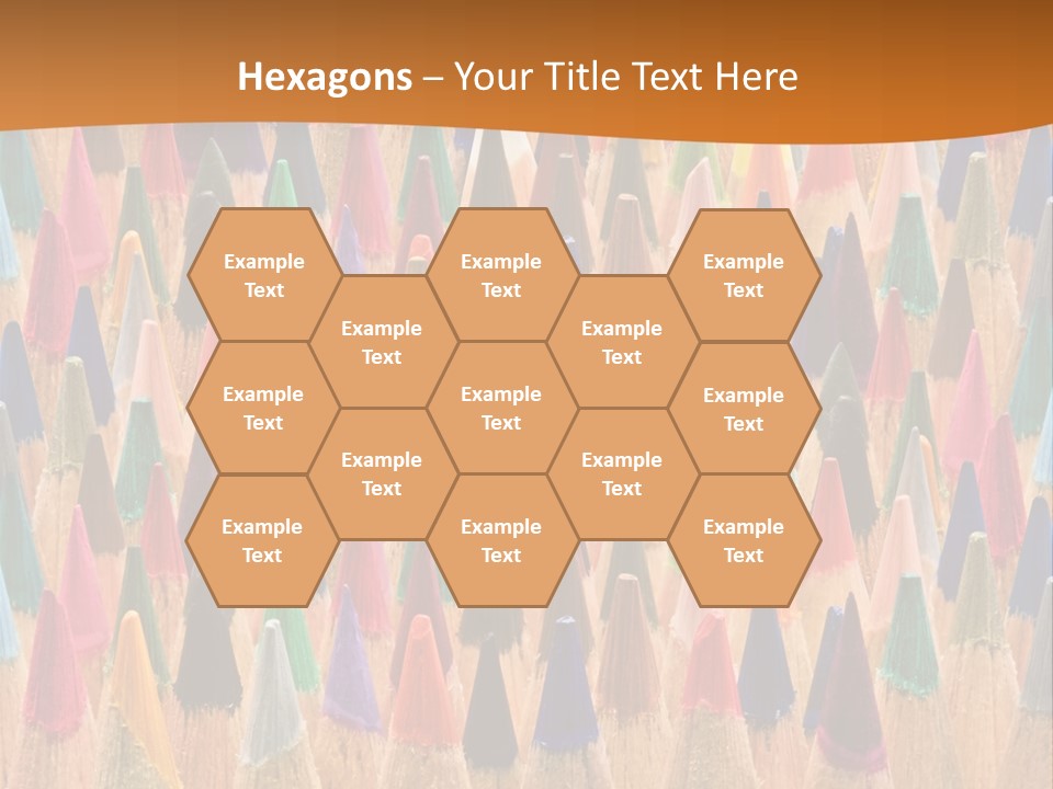 A Group Of Colored Pencils With A Brown Background PowerPoint Template