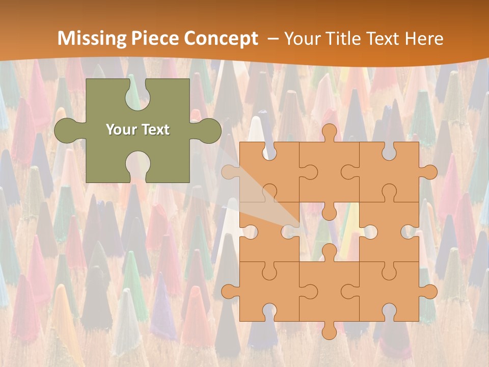 A Group Of Colored Pencils With A Brown Background PowerPoint Template