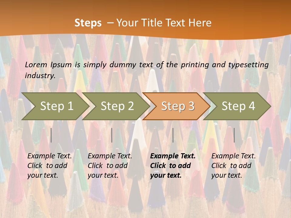 A Group Of Colored Pencils With A Brown Background PowerPoint Template