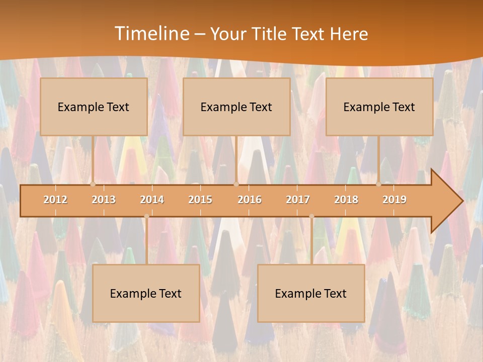 A Group Of Colored Pencils With A Brown Background PowerPoint Template