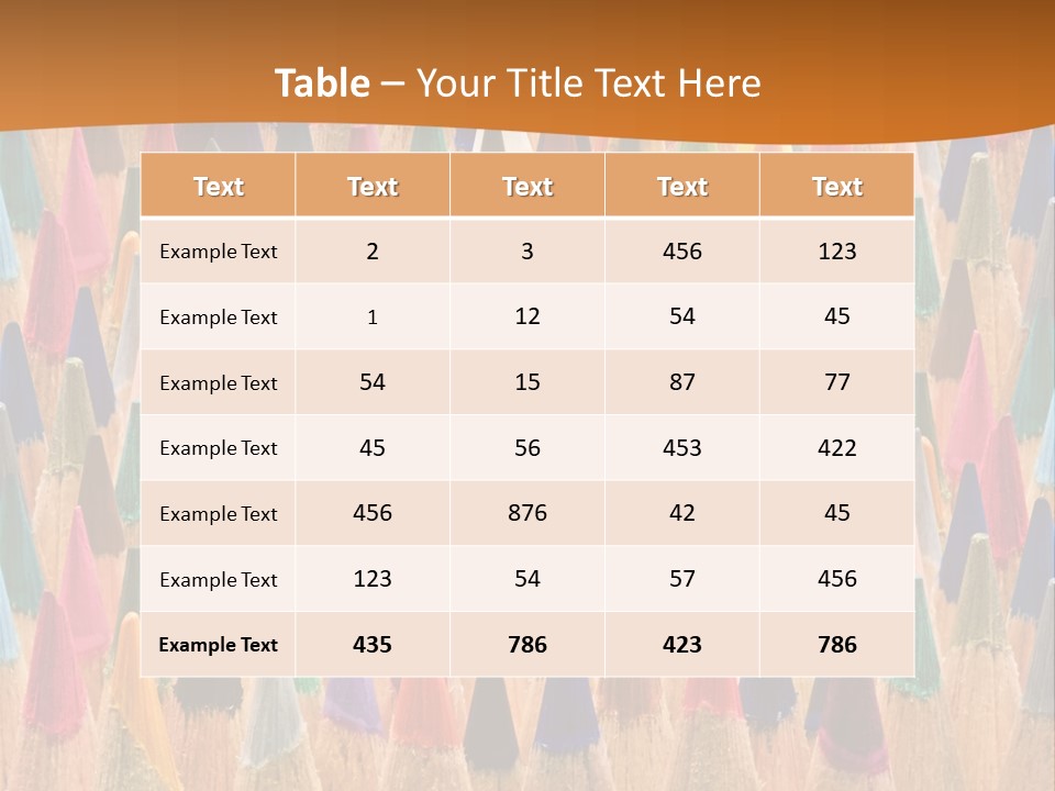 A Group Of Colored Pencils With A Brown Background PowerPoint Template