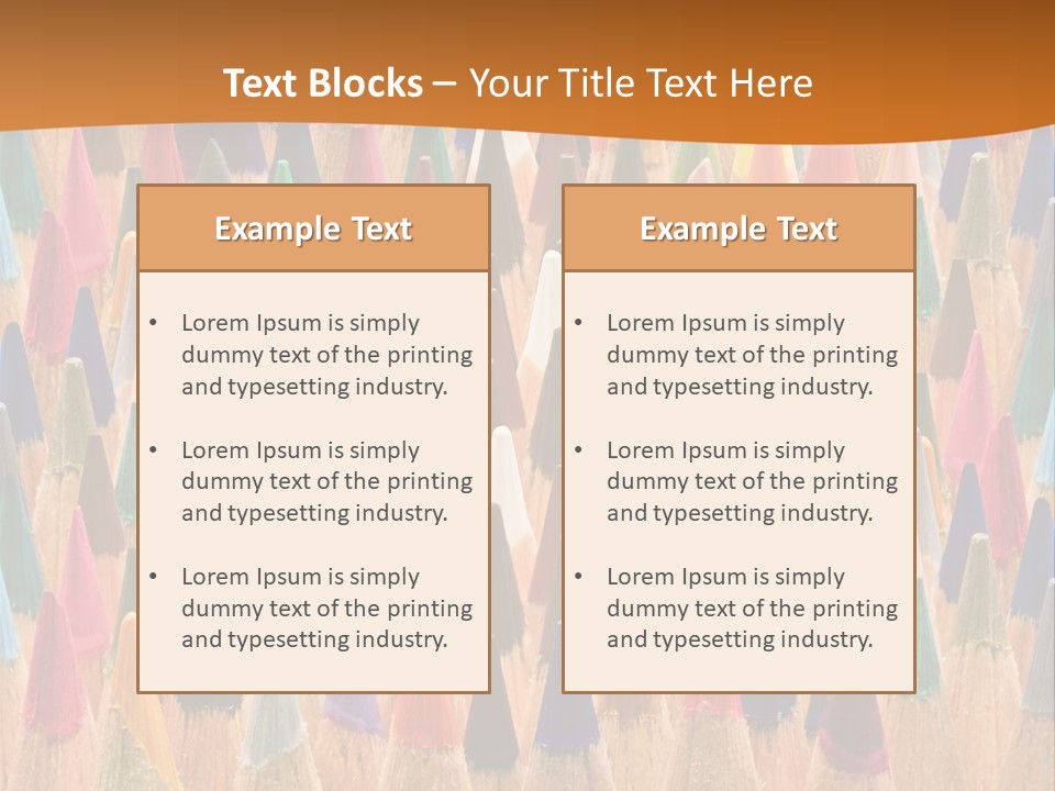A Group Of Colored Pencils With A Brown Background PowerPoint Template