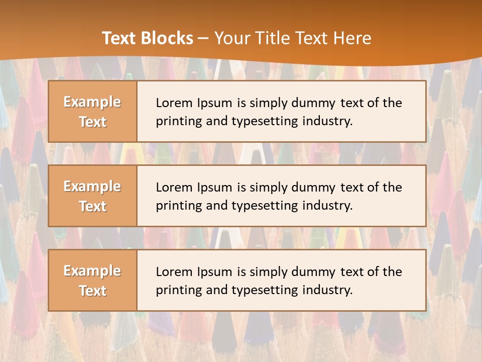 A Group Of Colored Pencils With A Brown Background PowerPoint Template