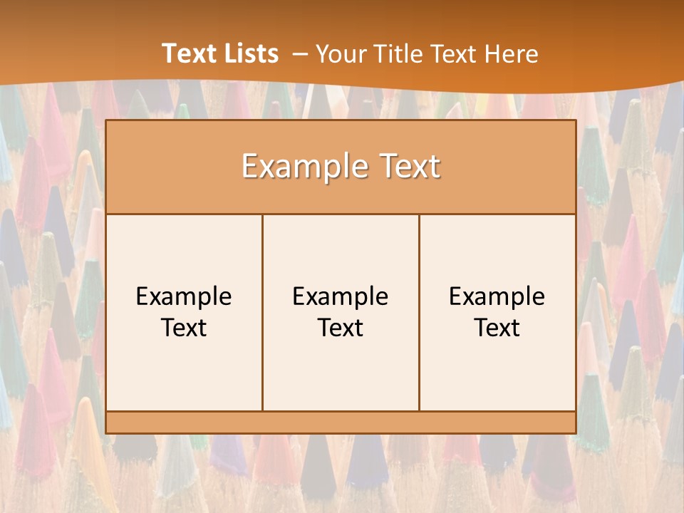 A Group Of Colored Pencils With A Brown Background PowerPoint Template