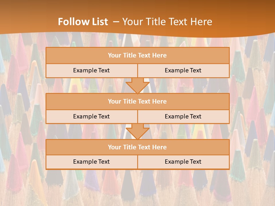 A Group Of Colored Pencils With A Brown Background PowerPoint Template