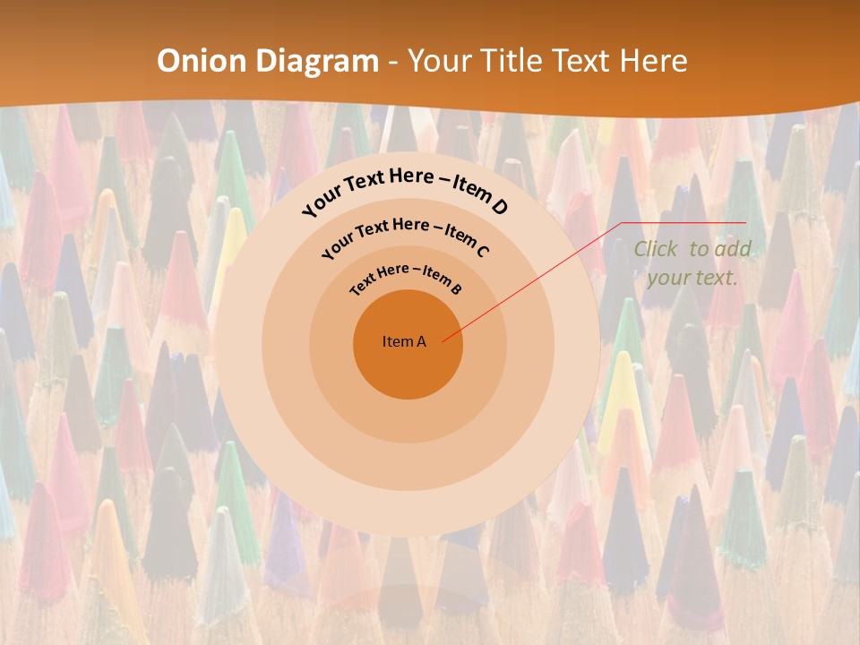 A Group Of Colored Pencils With A Brown Background PowerPoint Template