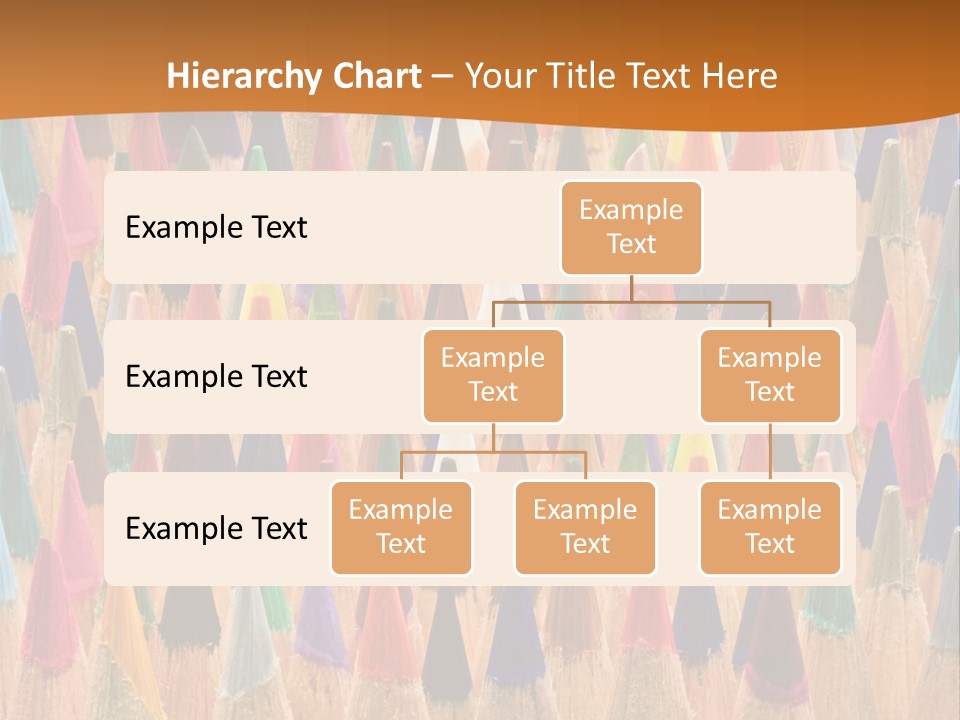 A Group Of Colored Pencils With A Brown Background PowerPoint Template