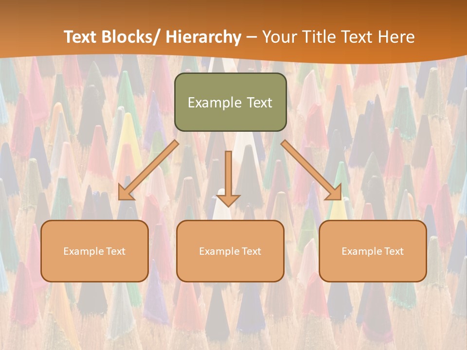 A Group Of Colored Pencils With A Brown Background PowerPoint Template