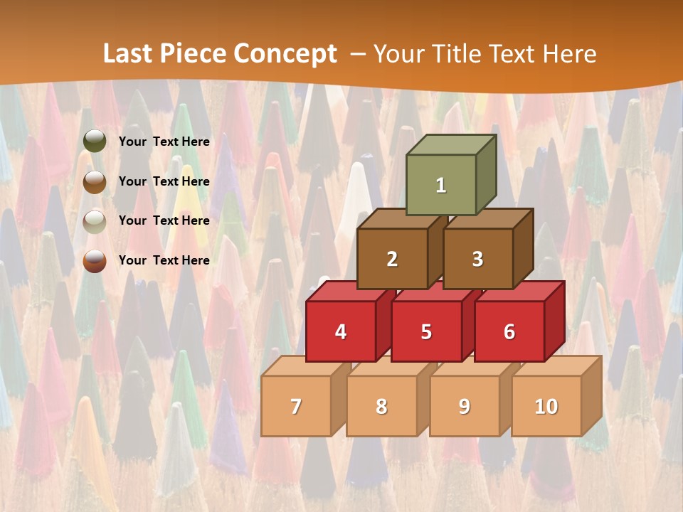 A Group Of Colored Pencils With A Brown Background PowerPoint Template