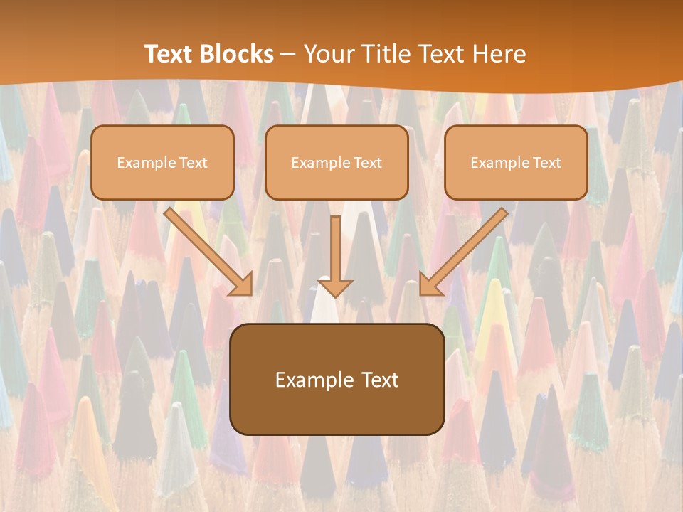 A Group Of Colored Pencils With A Brown Background PowerPoint Template