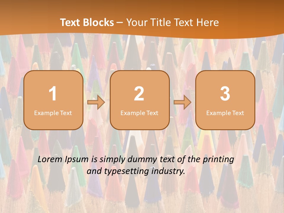 A Group Of Colored Pencils With A Brown Background PowerPoint Template