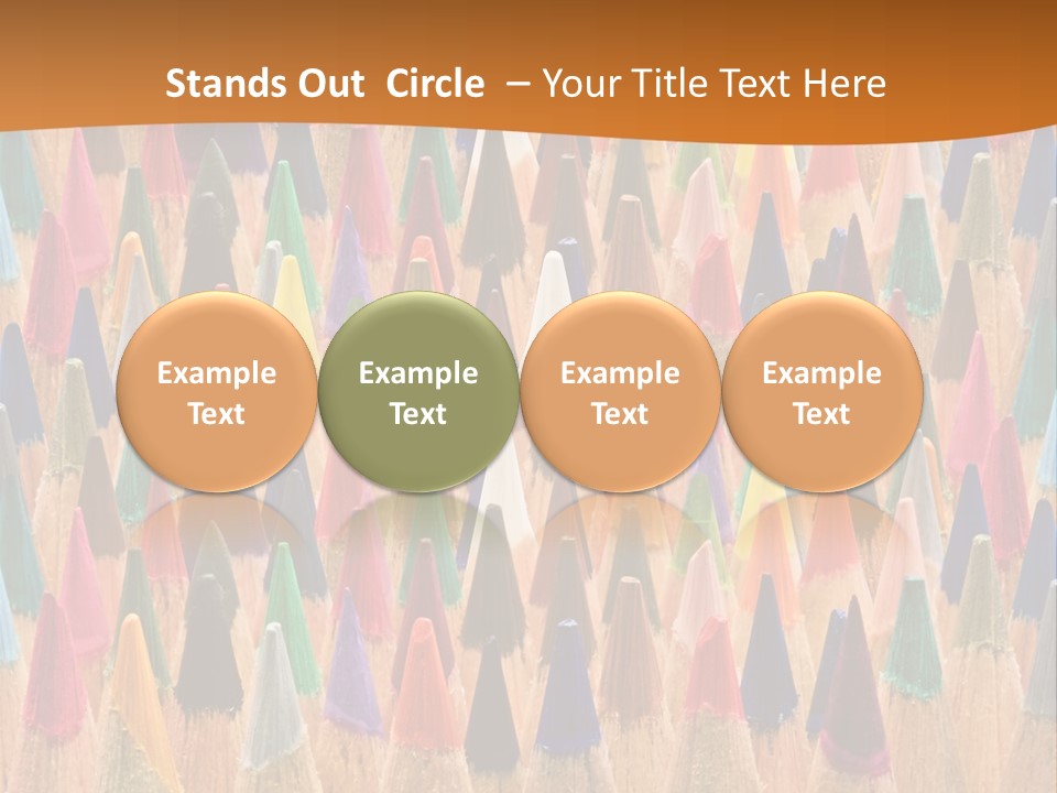 A Group Of Colored Pencils With A Brown Background PowerPoint Template