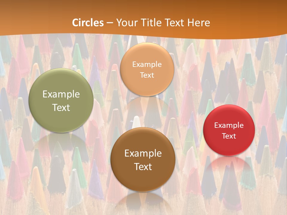 A Group Of Colored Pencils With A Brown Background PowerPoint Template