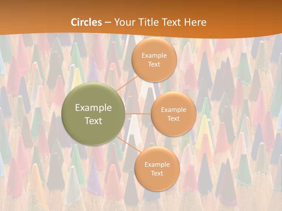 A Group Of Colored Pencils With A Brown Background PowerPoint Template