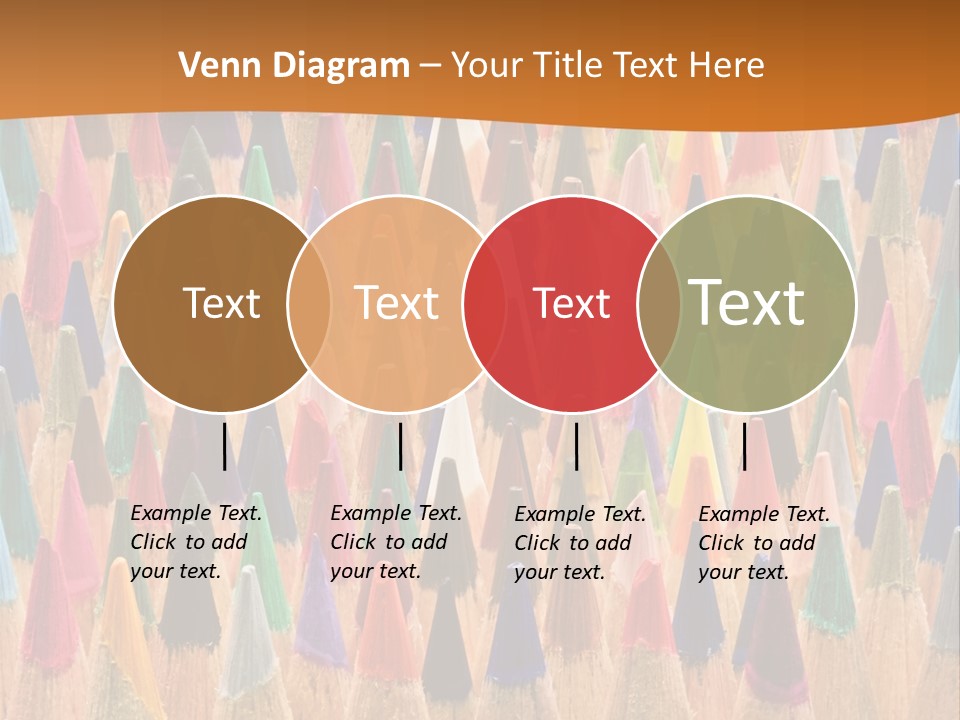 A Group Of Colored Pencils With A Brown Background PowerPoint Template