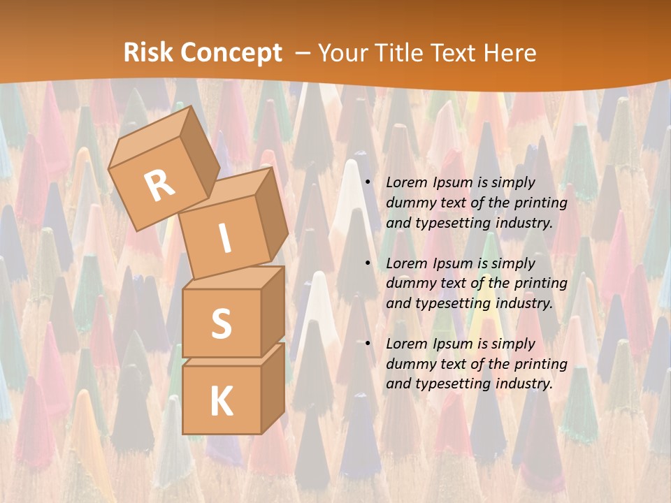 A Group Of Colored Pencils With A Brown Background PowerPoint Template