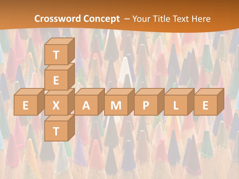 A Group Of Colored Pencils With A Brown Background PowerPoint Template