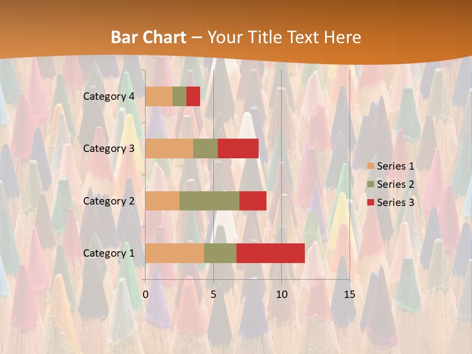 A Group Of Colored Pencils With A Brown Background PowerPoint Template